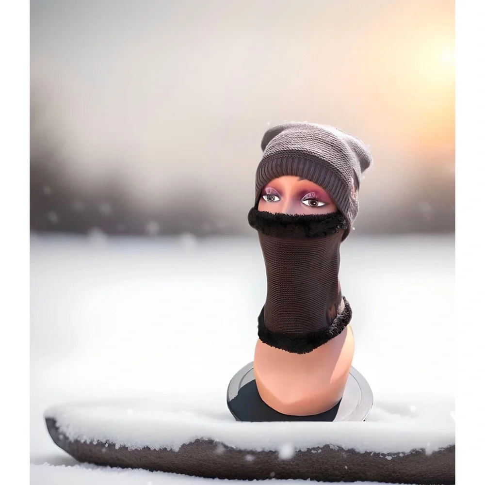 💕 2/ $29 Men’s Set of 2 Knitted Grey Hat and Warm Winter Face Mask Cotton 💕